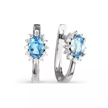 Серьги с топазами и фианитами Линии Любви