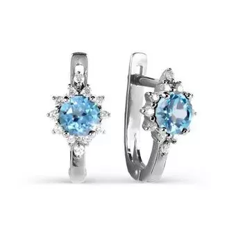 Серьги с топазами и фианитами Линии Любви