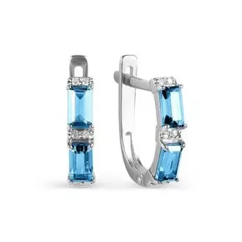 Серьги с топазами и фианитами Линии Любви