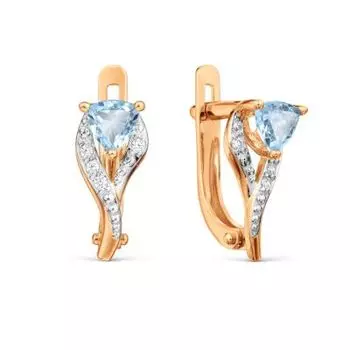 Серьги с топазами и фианитами Линии Любви