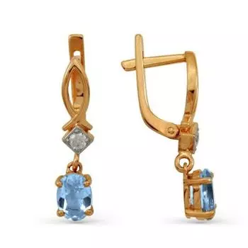 Серьги с топазами и фианитами Линии Любви