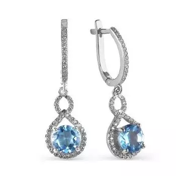 Серьги с топазами и фианитами Линии Любви