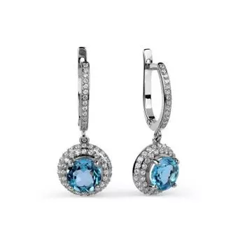 Серьги с топазами и фианитами Линии Любви