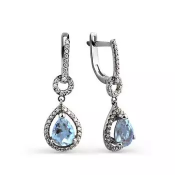 Серьги с топазами и фианитами Линии Любви