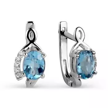 Серьги с топазами и фианитами Линии Любви