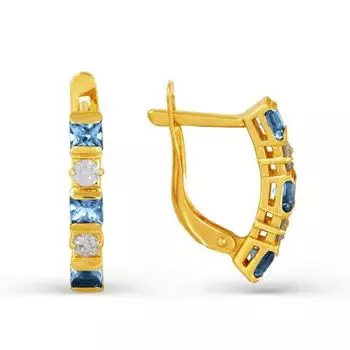 Серьги с топазами и фианитами Линии Любви