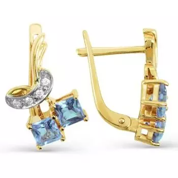 Серьги с топазами и фианитами Линии Любви