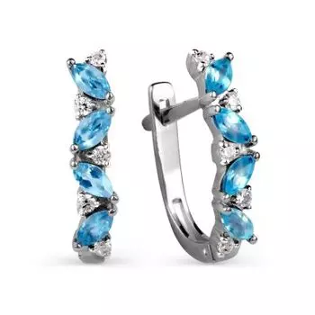 Серьги с топазами и фианитами Линии Любви