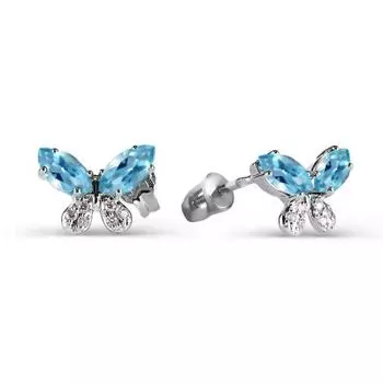 Серьги с топазами и фианитами Линии Любви