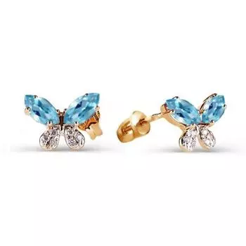 Серьги с топазами и фианитами Линии Любви