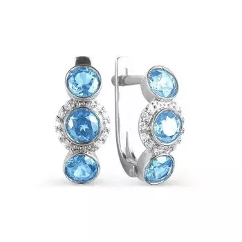 Серьги с топазами и фианитами Линии Любви