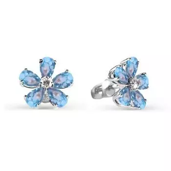 Серьги с топазами и фианитами Линии Любви