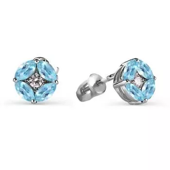 Серьги с топазами и фианитами Линии Любви