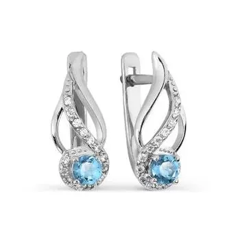 Серьги с топазами и фианитами Линии Любви