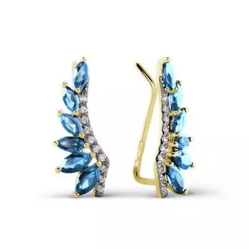 Серьги с топазами и фианитами Линии Любви