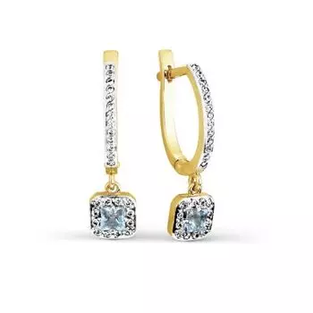 Серьги с топазами и фианитами Линии Любви