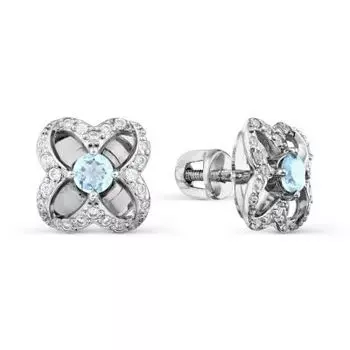 Серьги с топазами и фианитами Линии Любви