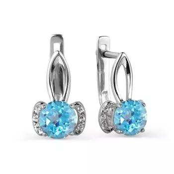 Серьги с топазами и фианитами Линии Любви