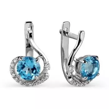 Серьги с топазами и фианитами Линии Любви