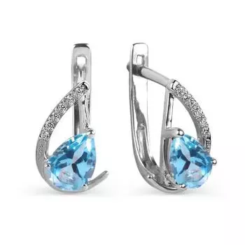 Серьги с топазами и фианитами Линии Любви