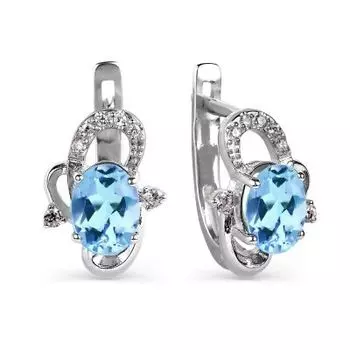 Серьги с топазами и фианитами Линии Любви