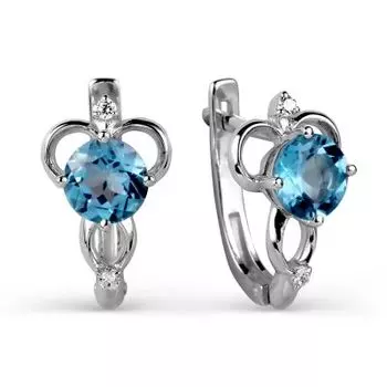 Серьги с топазами и фианитами Линии Любви