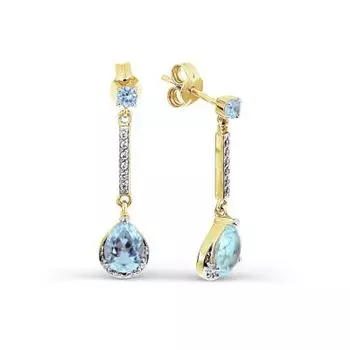 Серьги с топазами и фианитами Линии Любви