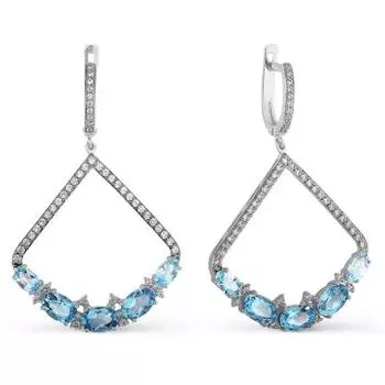 Серьги с топазами и фианитами Линии Любви