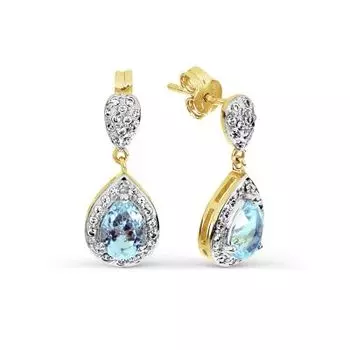 Серьги с топазами и фианитами Линии Любви