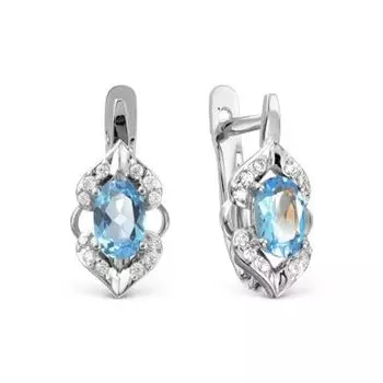 Серьги с топазами и фианитами Линии Любви