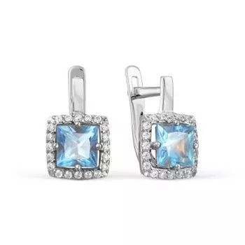 Серьги с топазами и фианитами Линии Любви