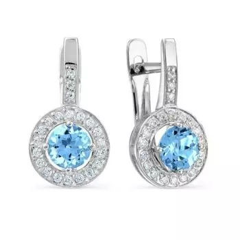 Серьги с топазами и фианитами Линии Любви