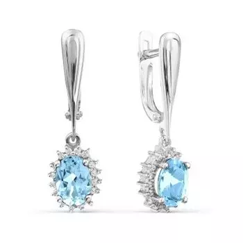 Серьги с топазами и фианитами Линии Любви