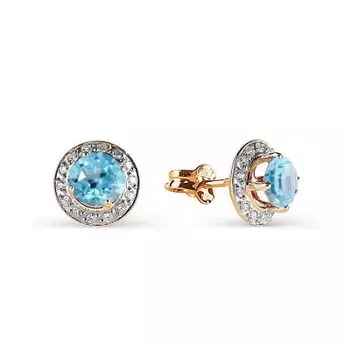 Серьги с топазами и фианитами Линии Любви