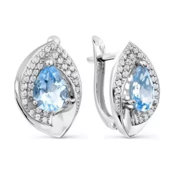 Серьги с топазами и фианитами Линии Любви