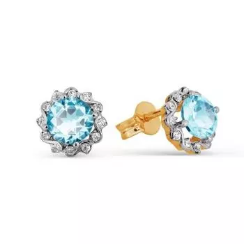 Серьги с топазами и фианитами Линии Любви