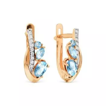 Серьги с топазами и фианитами Линии Любви