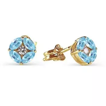 Серьги с топазами и фианитами Линии Любви