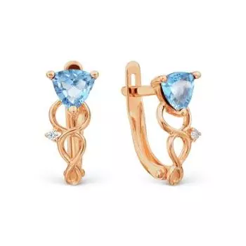 Серьги с топазами и фианитами Линии Любви