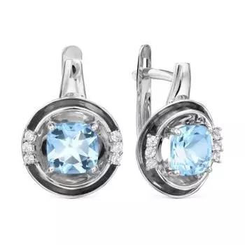 Серьги с топазами и фианитами Линии Любви