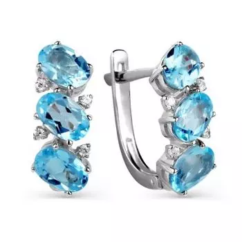 Серьги с топазами и фианитами Линии Любви