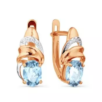 Серьги с топазами и фианитами Линии Любви