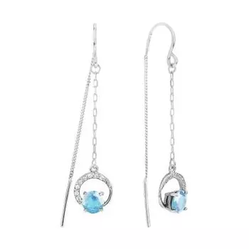 Серьги с топазами и фианитами Линии Любви