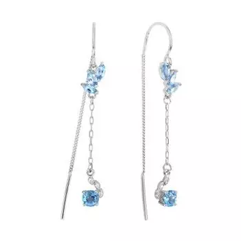 Серьги с топазами и фианитами Линии Любви