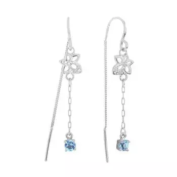 Серьги с топазами и фианитами Линии Любви