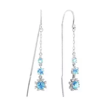 Серьги с топазами и фианитами Линии Любви