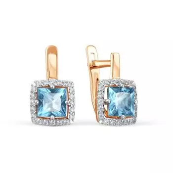 Серьги с топазами и фианитами Линии Любви