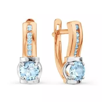 Серьги с топазами и фианитами Линии Любви