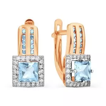 Серьги с топазами и фианитами Линии Любви