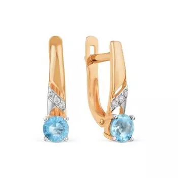 Серьги с топазами и фианитами Линии Любви